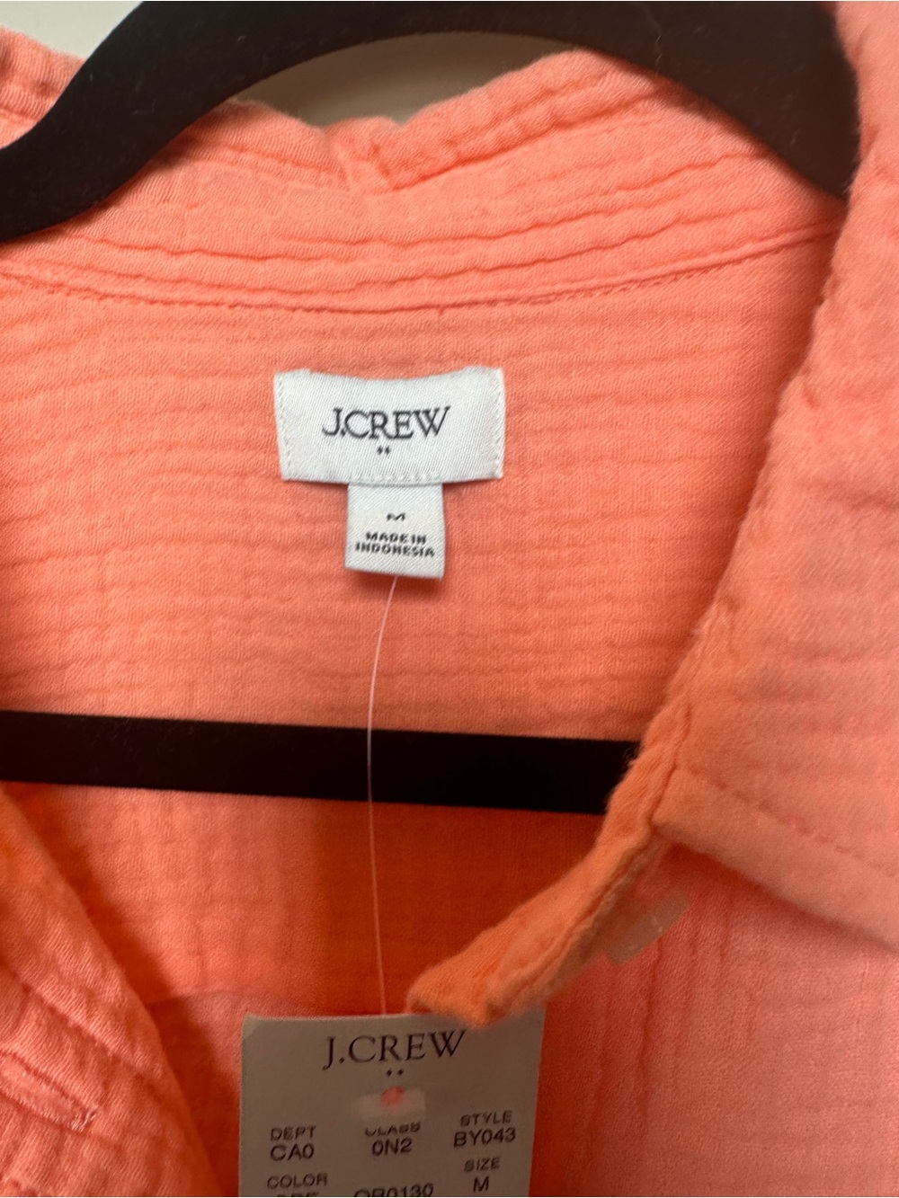 J. Crew Coral Long-Sleeve Button Front Shirt - Picture 2 of 6